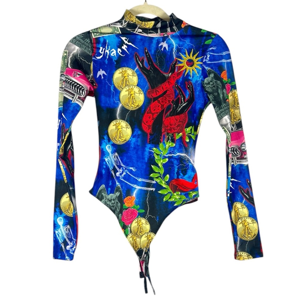 JADED London Retro Psychedelic Long Sleeve Bodysuit 2